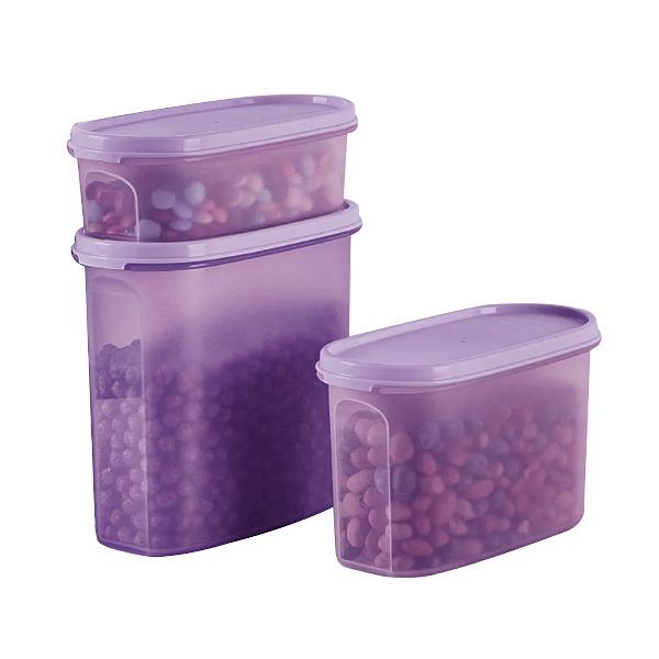 Tupperware Kit Modular Oval 3 Peças Lilas - Tupperware Kit Modular