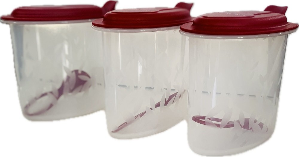 Tupperware MMスターターセット Tupperware Kit 3 Peças Porta Condimento Cereja 500Ml - Kit 3 Peças